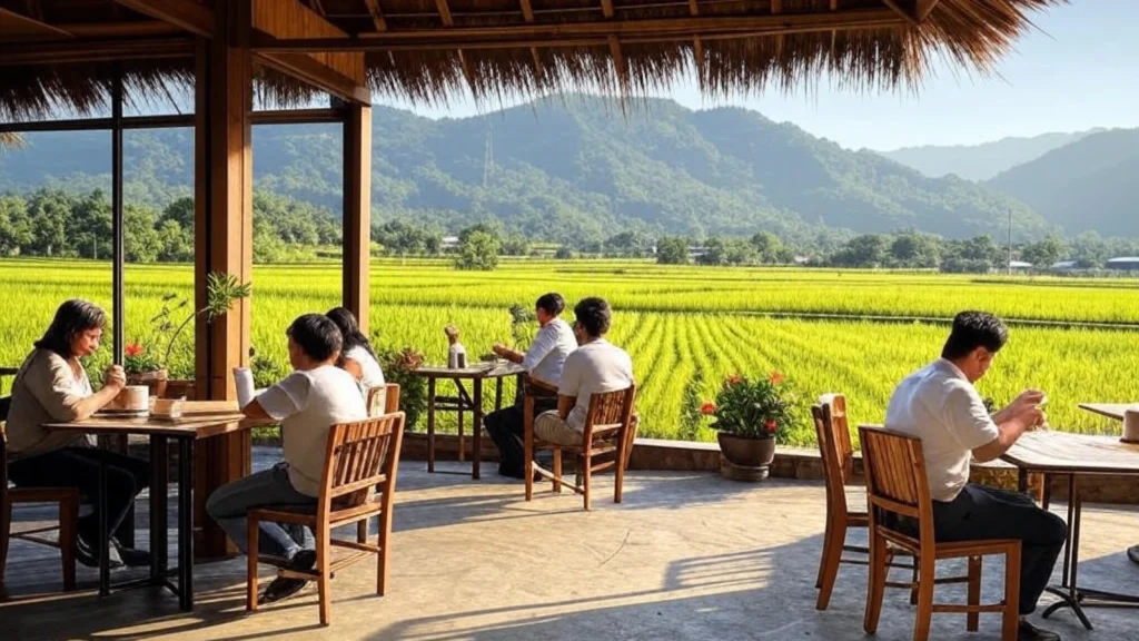 Menggagas Kenikmatan Ngopi di Tepi Sawah